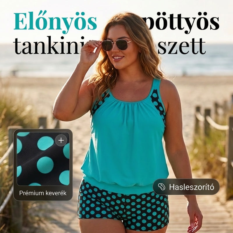 🏖️[S–3XL]👙 Női pöttyös kétrészes fürdőruha