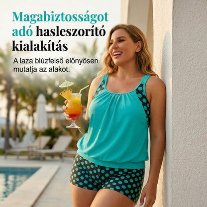 🏖️[S–3XL]👙 Női pöttyös kétrészes fürdőruha