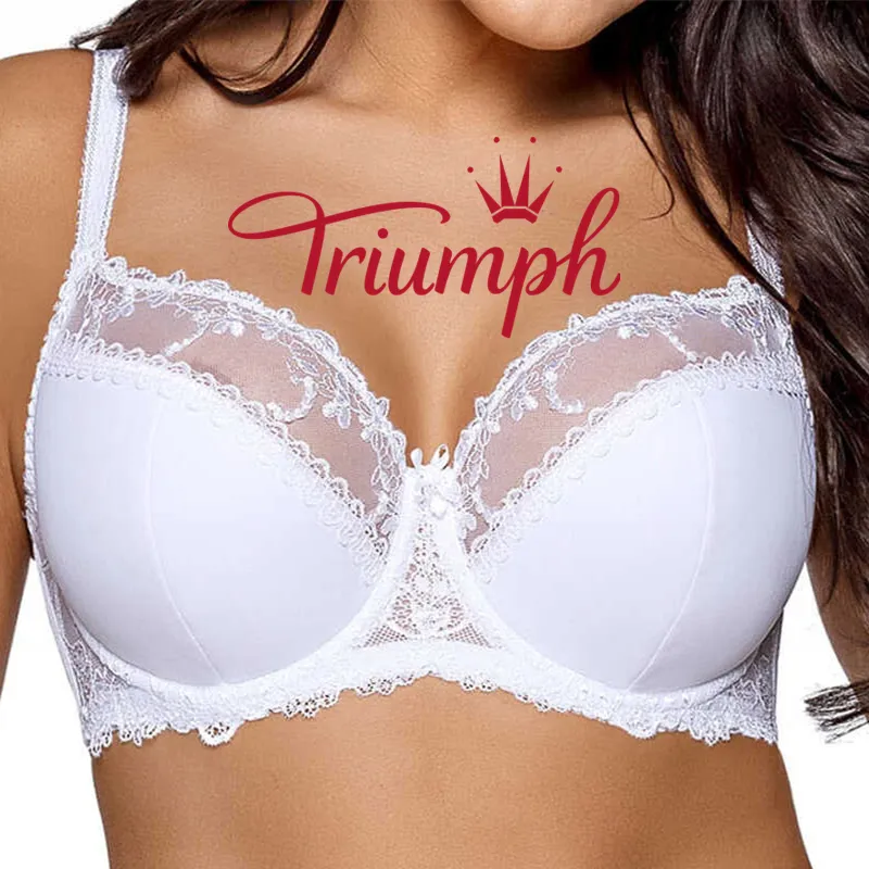 Triumph® 4 darabos szett💖50% kedvezmény✨2024 Új elegáns plus size csipke melltartó állítható vállpánttal [65A-120H]