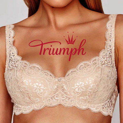Triumph®👑💝Kényelmes csipke melltartó virágos hímzéssel, plus size méretekben [75A-120F]