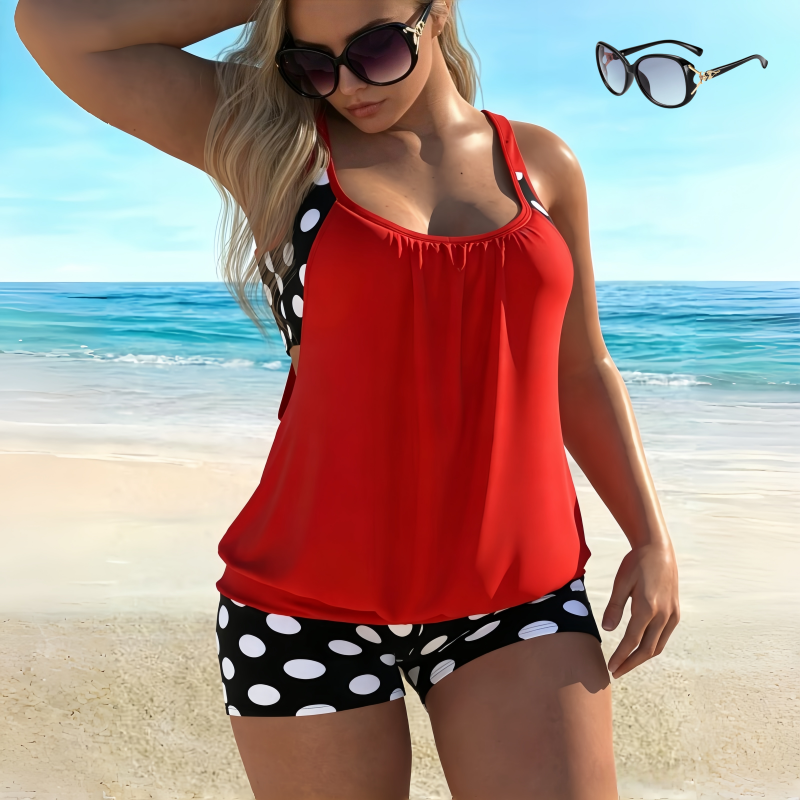 🏖️[S–3XL]👙 Női pöttyös kétrészes fürdőruha