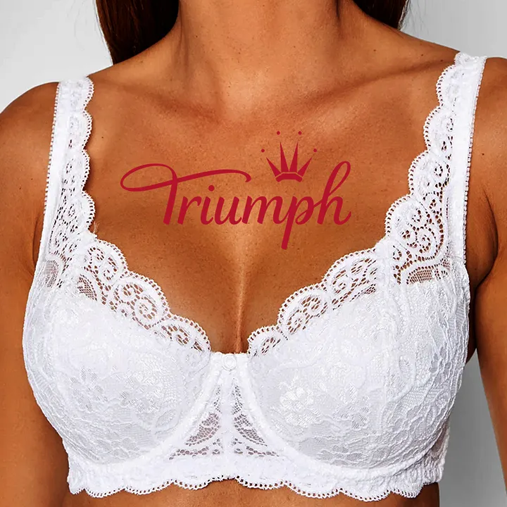 Triumph®👑💝Kényelmes csipke melltartó virágos hímzéssel, plus size méretekben [75A-120F]