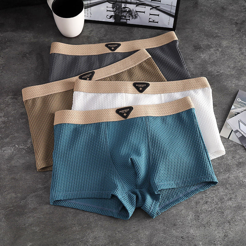 Men's Ice Silk net pattern Premium Boxer ( Set of 04 )
