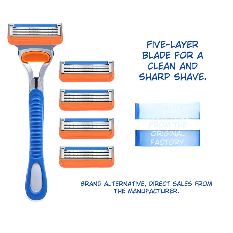 Travel Friendly Five Layer Blade Grip Shaving Razor