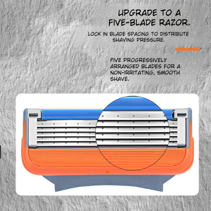 Travel Friendly Five Layer Blade Grip Shaving Razor