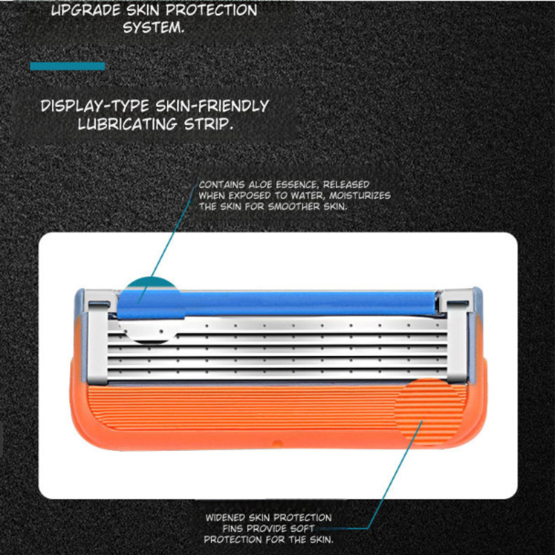 Travel Friendly Five Layer Blade Grip Shaving Razor