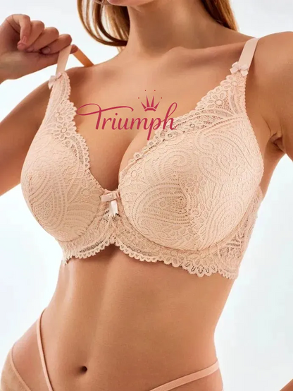 „Triumph®“ 5 vnt.💖50 % nuolaida✨Nėriniuota liemenėlė dideliems dydžiams, gili V formos [65A-120H]
