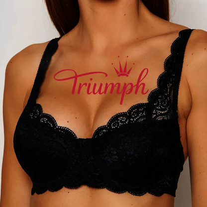 Triumph®👑💝Kényelmes csipke melltartó virágos hímzéssel, plus size méretekben [75A-120F]